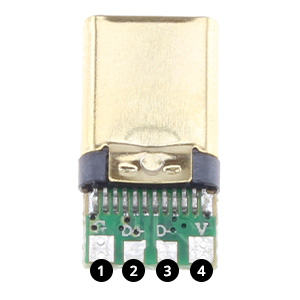 VIBORG VT08 Connecteur USB-C Plaqué Or Ø8mm